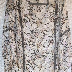 Alpio Long Sleeve Women's Floral Top Size L